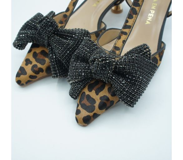 Zapato tacón mini lazo