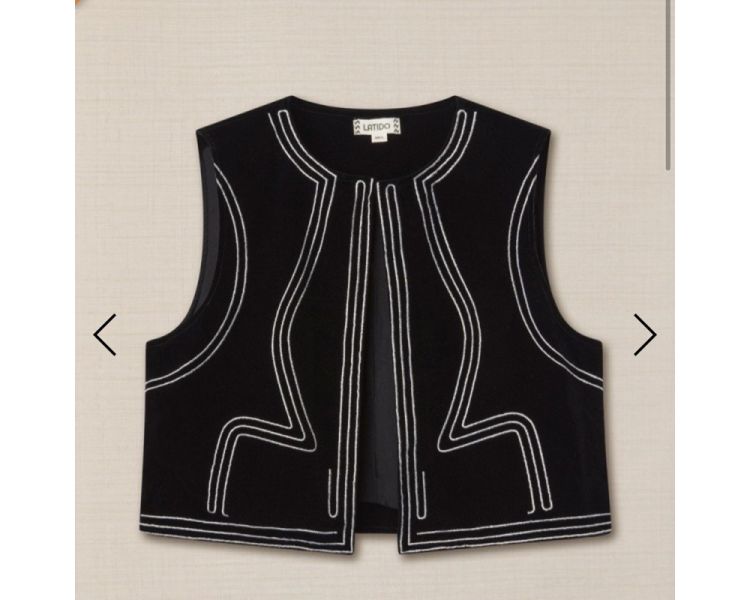 Chaleco terciopelo bordado