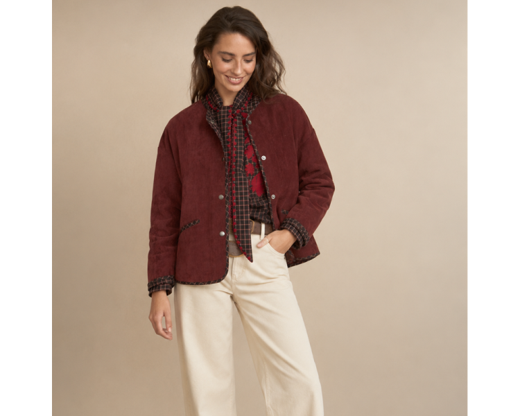 Chaqueta pana Burdeos