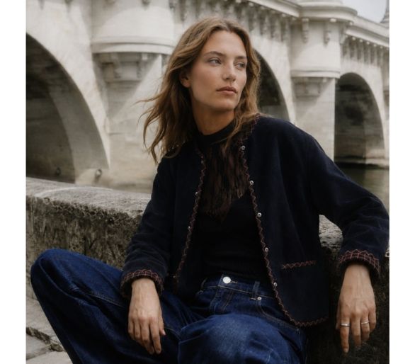 Chaqueta pana Azul