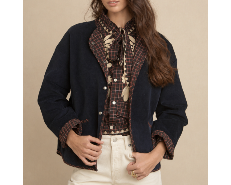 Chaqueta pana Azul