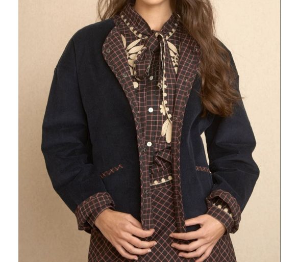 Chaqueta pana Azul
